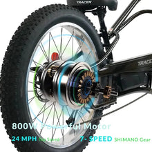 Load image into Gallery viewer, Tracer Tracker DS7 26" 7 Speed Stretch E-Bike with Classic Dual Springer Fork - 800 Watt, 48V - electricbyke.com