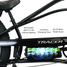 Load image into Gallery viewer, Tracer Tracker DS7 26" 7 Speed Stretch E-Bike with Classic Dual Springer Fork - 800 Watt, 48V - electricbyke.com