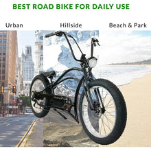 Load image into Gallery viewer, Tracer Tracker DS7 26" 7 Speed Stretch E-Bike with Classic Dual Springer Fork - 800 Watt, 48V - electricbyke.com