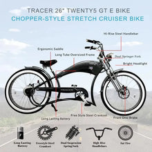 Load image into Gallery viewer, Tracer Twenty5 DS 500W 26" Dual Springer Cruiser E-Bikes - 500 Watt, 48V - electricbyke.com