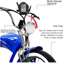 Load image into Gallery viewer, Tracer Twenty5 DS 500W 26" Dual Springer Cruiser E-Bikes - 500 Watt, 48V - electricbyke.com