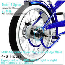 Load image into Gallery viewer, Tracer Twenty5 DS 500W 26" Dual Springer Cruiser E-Bikes - 500 Watt, 48V - electricbyke.com