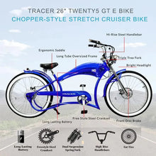 Load image into Gallery viewer, Tracer Twenty5 GT 500W 26" Chopper Cruiser E-Bikes - 500 Watt, 48V - electricbyke.com