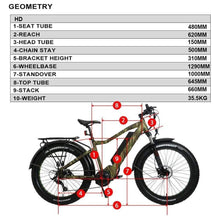 Load image into Gallery viewer, EUNORAU, FAT-HD All Terrain, Fat Tire, Electric Mountain Bike - 1000 Watt, 48V - electricbyke.com