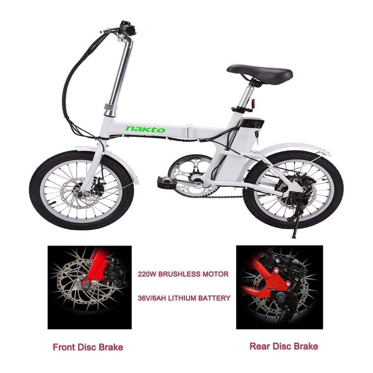 nakto folding electric bicycle Nakto Skylark Electric Bike, Black