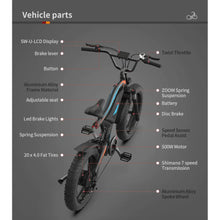 Load image into Gallery viewer, AOSTIRMOTOR S18-MINI Fat Tire Mountain E-Bike - 500 Watt, 48V - electricbyke.com