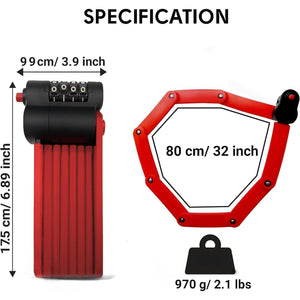 Xnito Folding Lock – 4-Digit Heavy-Duty Combo Lock