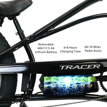 Load image into Gallery viewer, Tracer Tracker DS7 26&quot; 7 Speed Stretch E-Bike with Classic Dual Springer Fork - 800 Watt, 48V - electricbyke.com