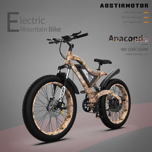 AOSTIRMOTOR S18-1500W Snakeskin Grain Mountain E-Bike - electricbyke.com