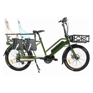 EUNORAU, 2020 G20 Electric, Mid-Drive, Long-Tail Cargo Bike, 24" - 500 Watt, 48V - electricbyke.com