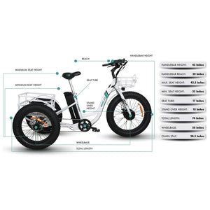 EMOJO, Electric Bike, CADDY, Electric Fat Tire Tricycle - 500 Watt, 48V - electricbyke.com