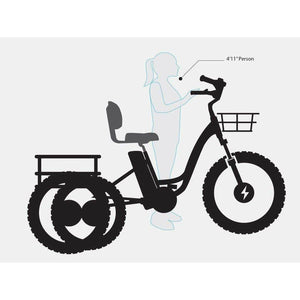 EMOJO, Electric Bike, CADDY PRO, Electric Fat Tire Tricycle - 500 Watt, 48 V - electricbyke.com